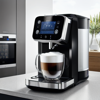 Cappuccino machine on a kitchen countertop