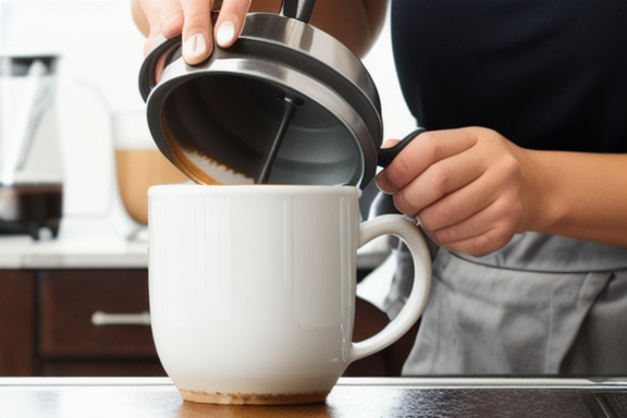 Pessoa despejando água quente sobre um filtro de café em um coador individual