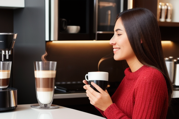 Person enjoying a cup of cappuccino or hot chocolate