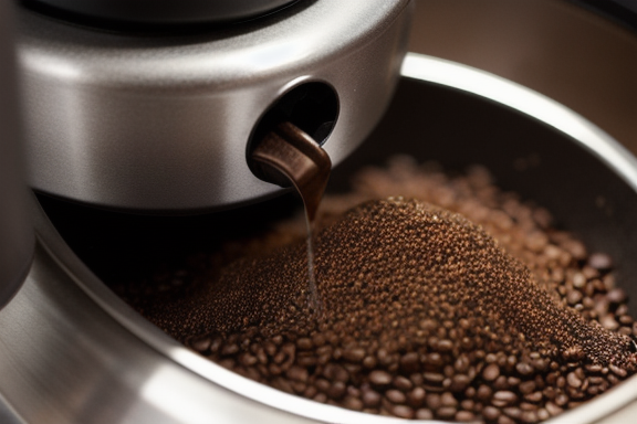 Coffee grinder with freshly ground coffee